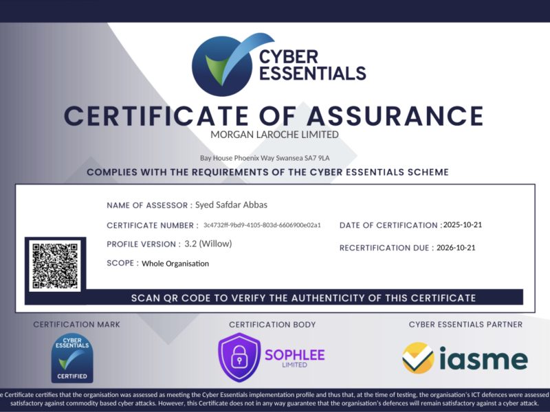Cyber Essentials Certificate of Assurance 2025